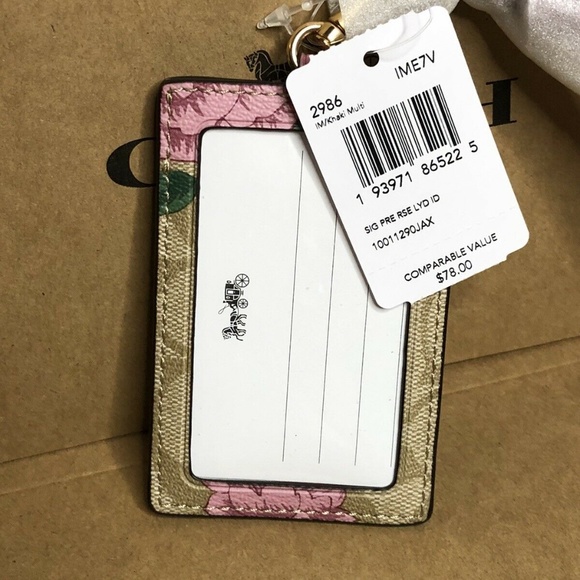 Coach Prairie Rose Print ID Lanyard Card Holder - Picture 6 of 6